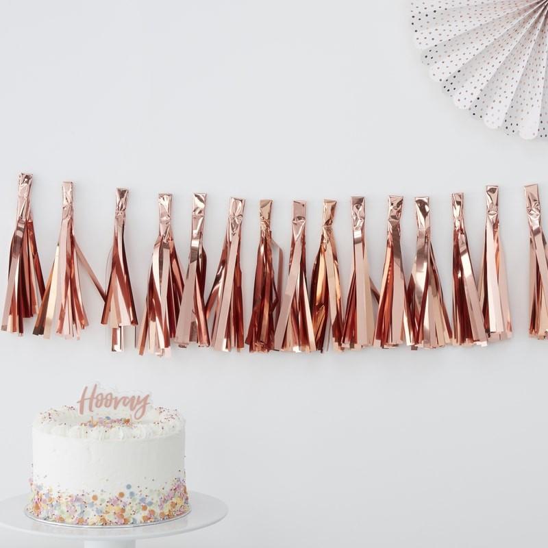 Tassel Girlande in rosegold