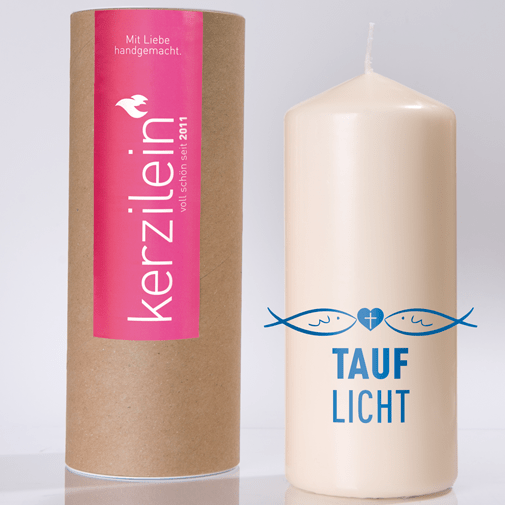 Kerze Tauflicht blau