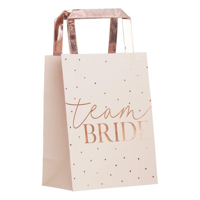 Party Tragetaschen Team Bride 5 Stueck