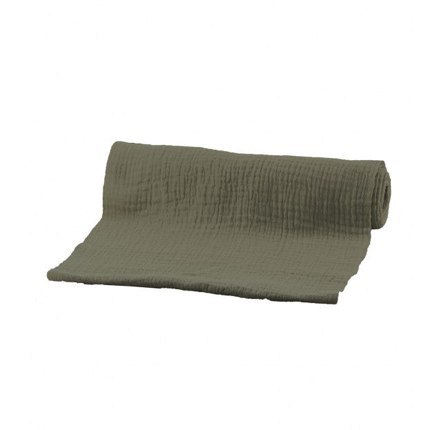 Tischläufer aus Musselinstoff kaki