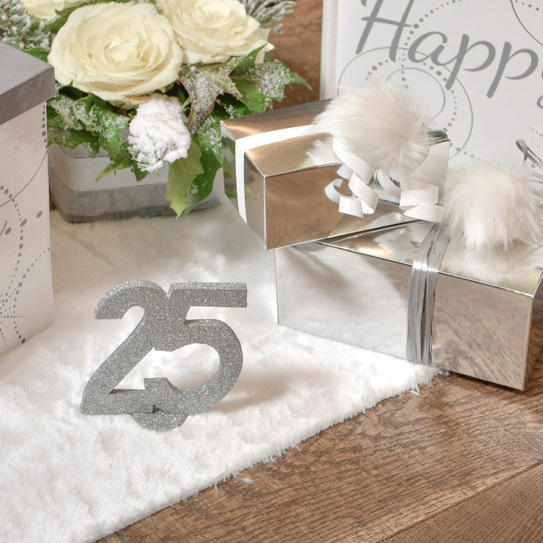 Tisch Dekoaufsteller 25 Silberne Hochzeit – Ja-Hochzeitsshop