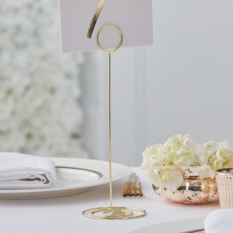Tischnummern Halter gold