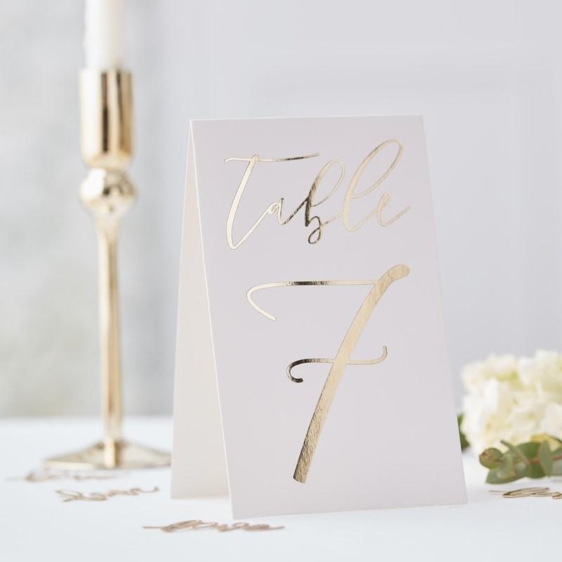 Tischnummer elegant 1 bis 12