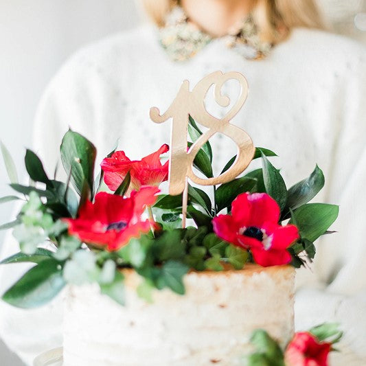 Tortenstecker Geburtstag Zahl 18 gold