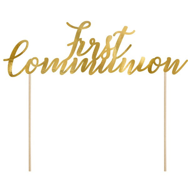 Tortenstecker First Communion gold