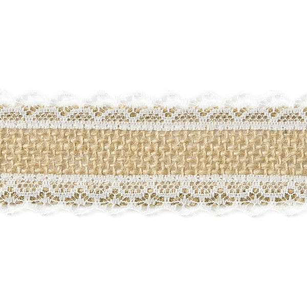 Vintage Jute Band mit Spitze