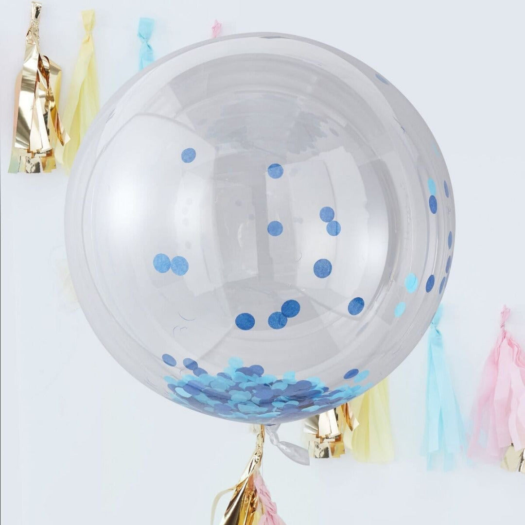 XXL Konfetti Ballons rund blau