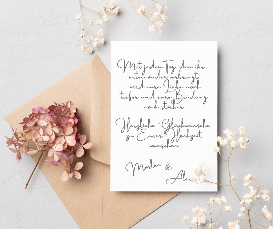 Glückwünsche zur Hochzeit - Die 90 schönsten Sprüche für deine Glückwunschkarte