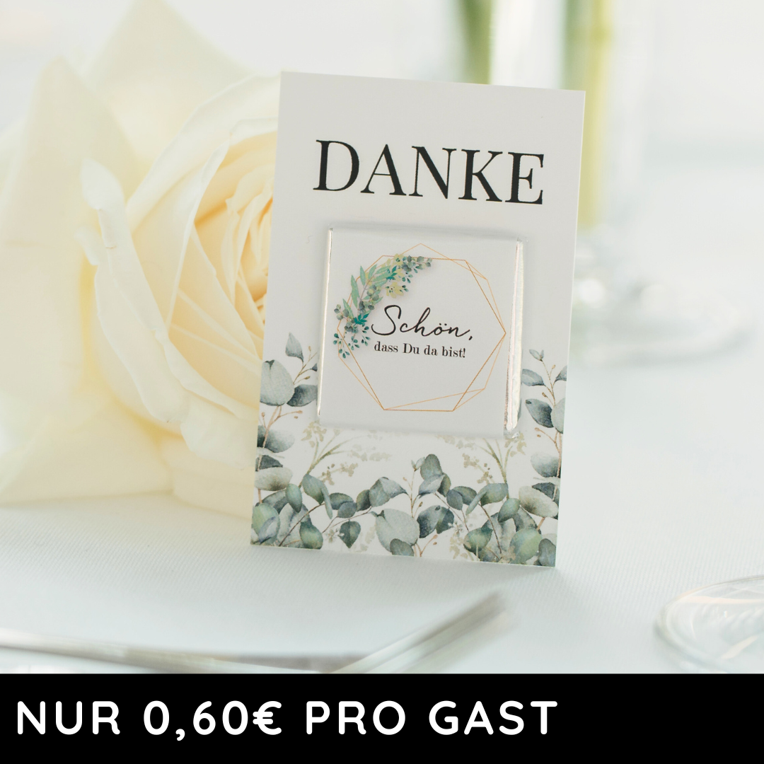 Gastgeschenk Set Schokolade Eukalyptus (ca. 50 Stück)