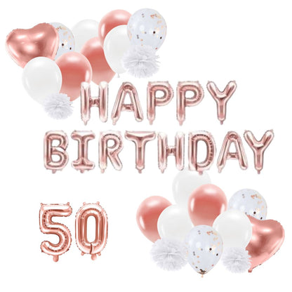 Deko Set 50. Geburtstag rosegold (46-teilig)