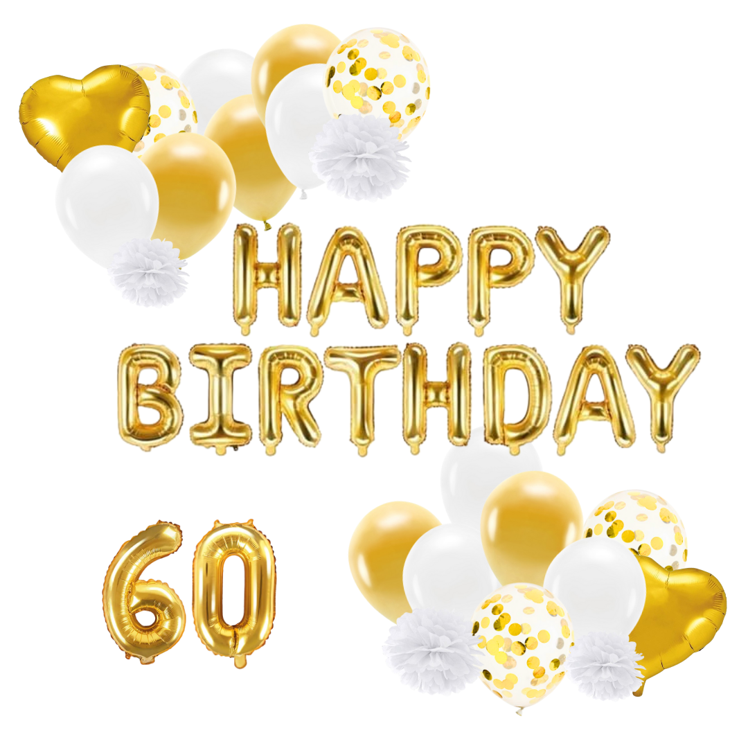 Deko Set 60. Geburtstag gold (47-teilig)