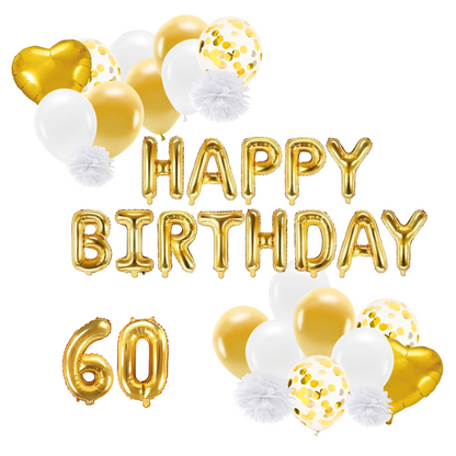 Deko Set 60. Geburtstag gold (47-teilig)