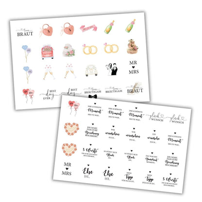 Gästebuch Aufkleber Set (48 Stück)