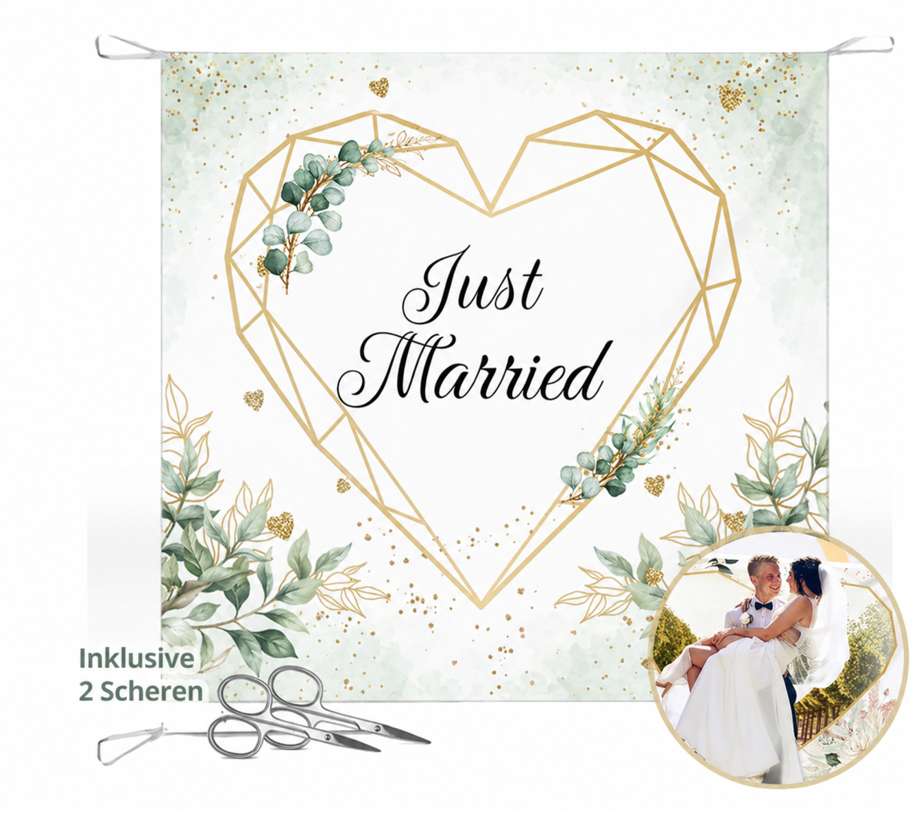 Hochzeitsherz zum Ausschneiden inkl. 2 Scheren