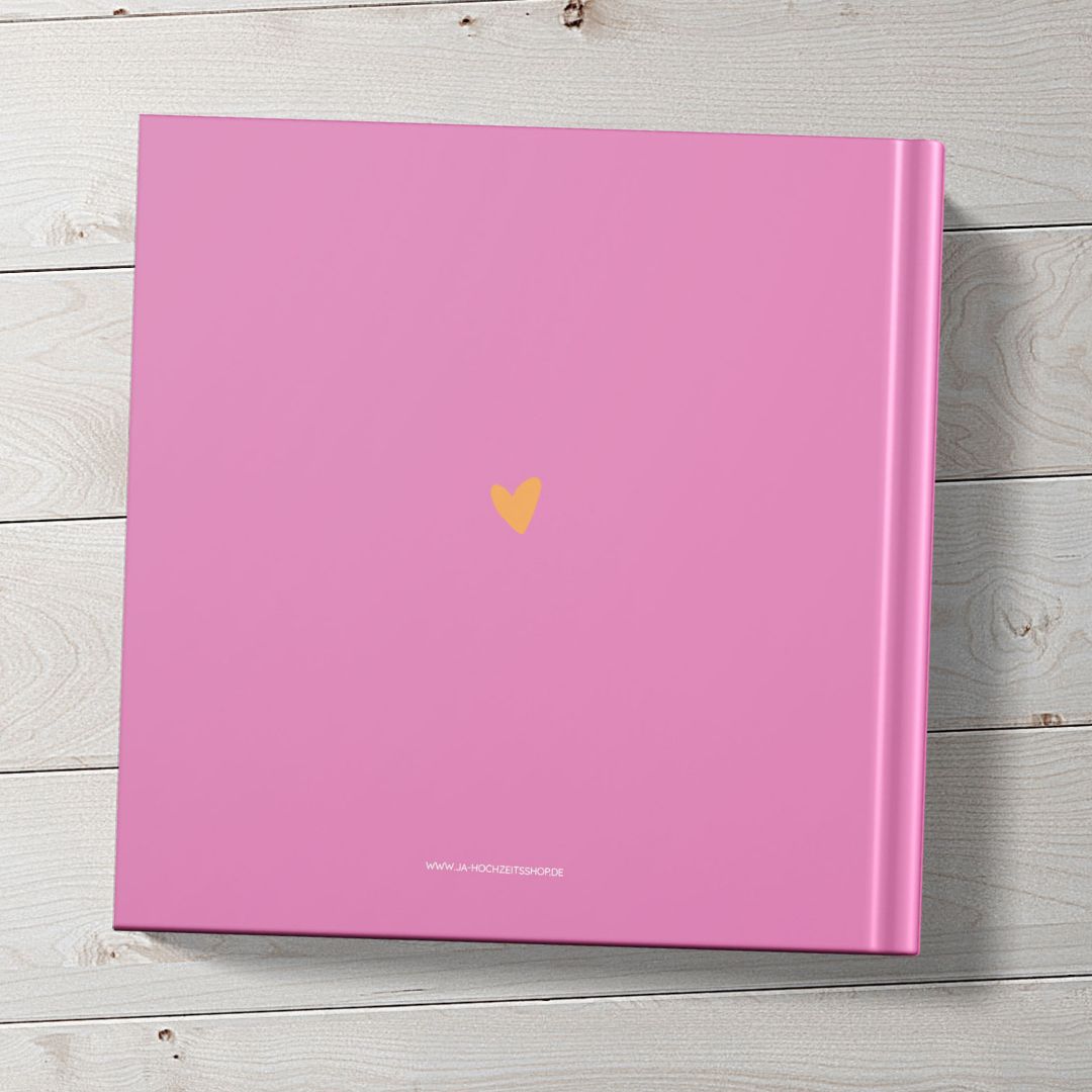 Personalisiertes Gästebuch Mr & Mrs pink / orange