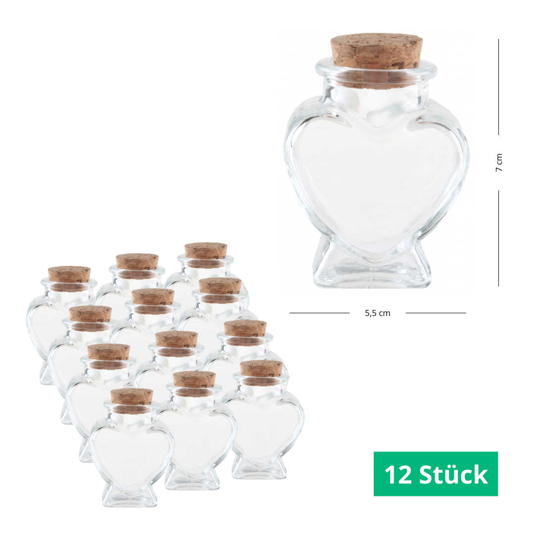 Gastgeschenke Hochzeit mit einem Korkenglas in Herzform