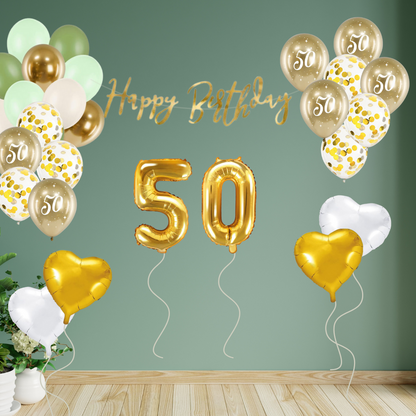 50. Geburtstag Deko I 29-teiliges Deko Set I Ja-Hochzeitsshop