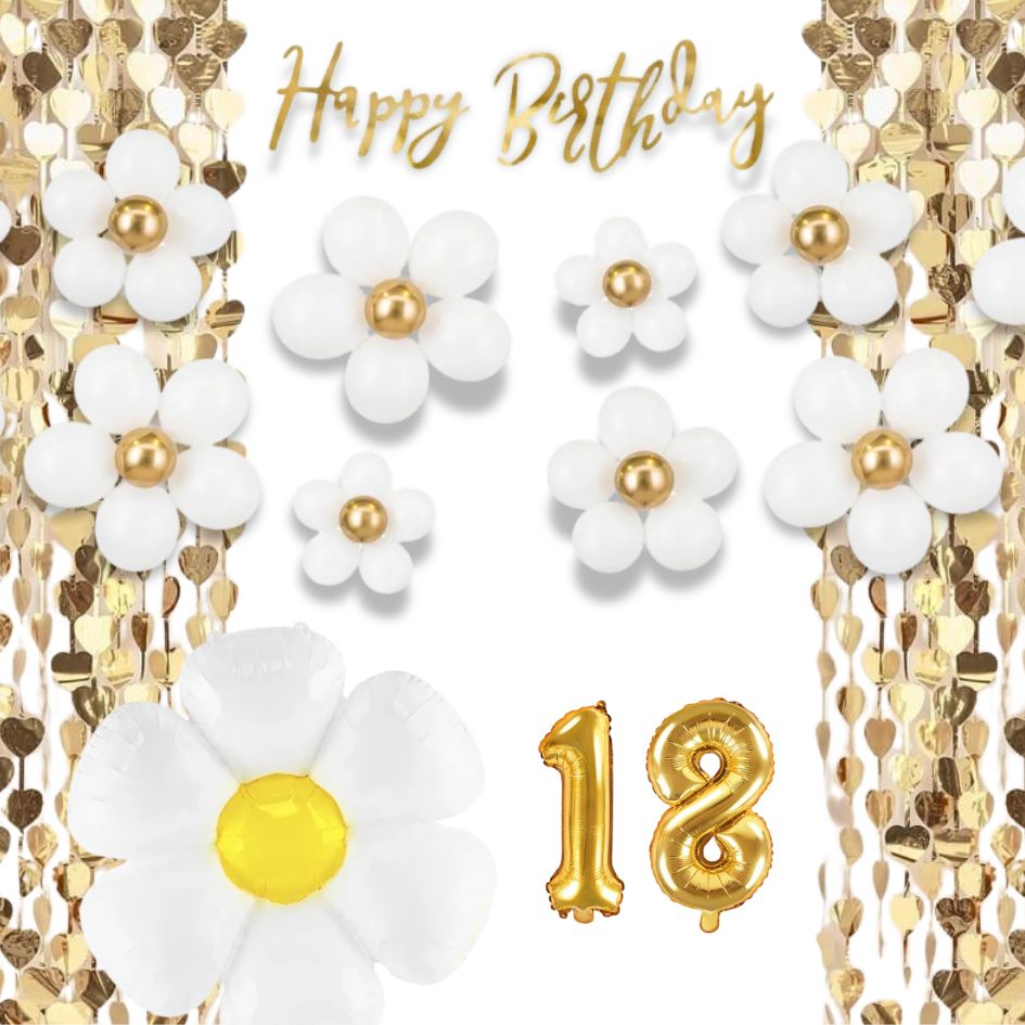 18. Geburtstag Deko Gänseblümchen (11-teilig)