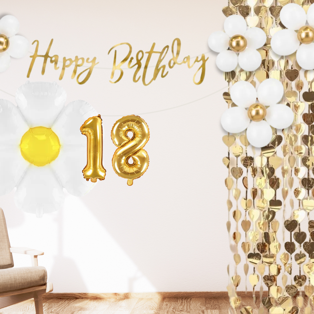 18. Geburtstag Deko Gänseblümchen (11-teilig)