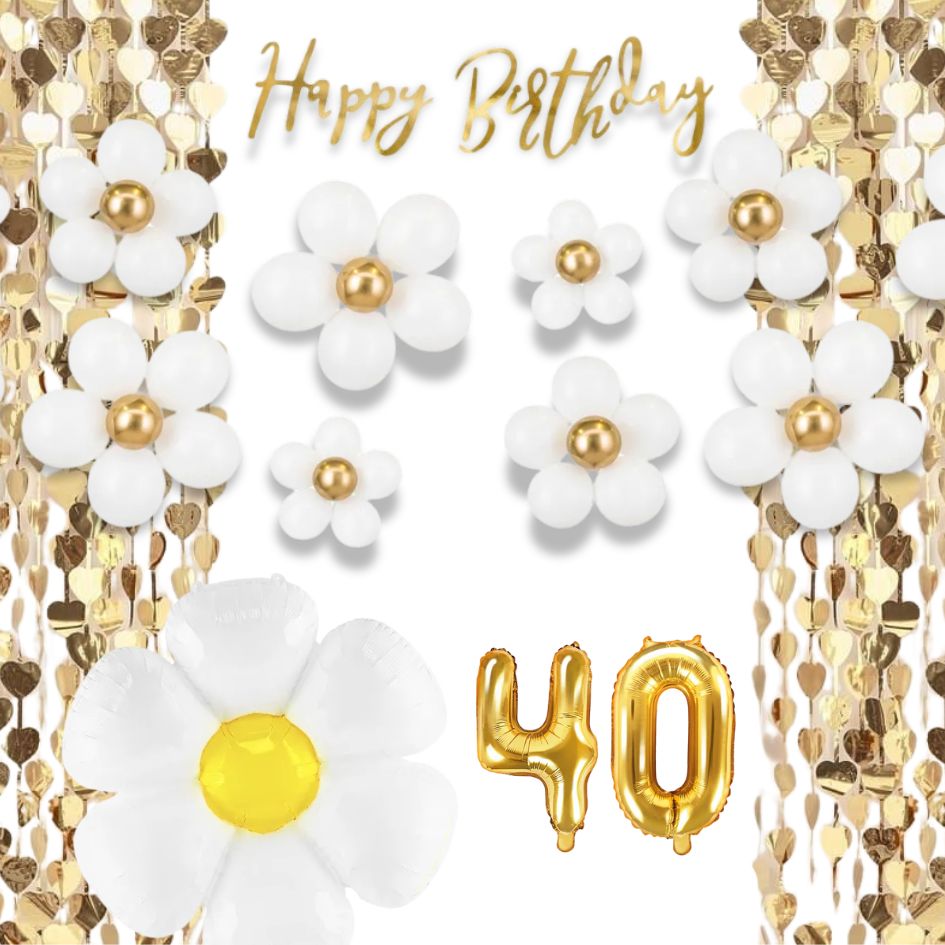 40. Geburtstag Deko Gänseblümchen (11-teilig)