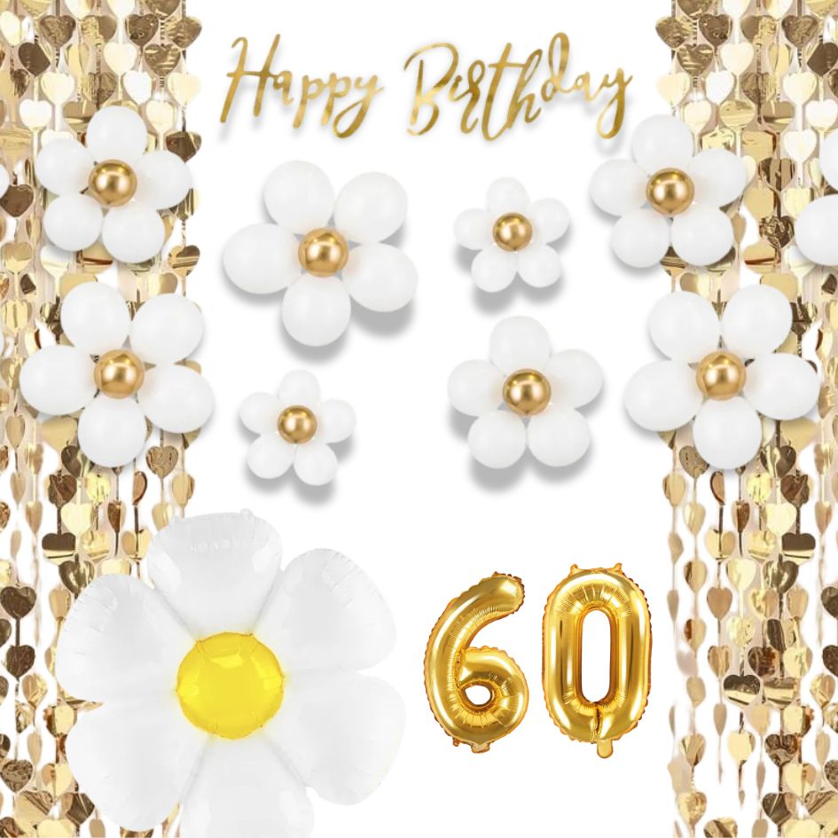 60. Geburtstag Deko Gänseblümchen (11-teilig)