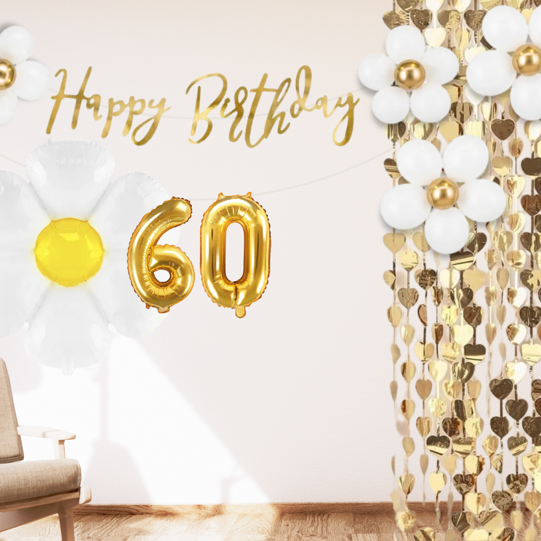 60. Geburtstag Deko Gänseblümchen (11-teilig)