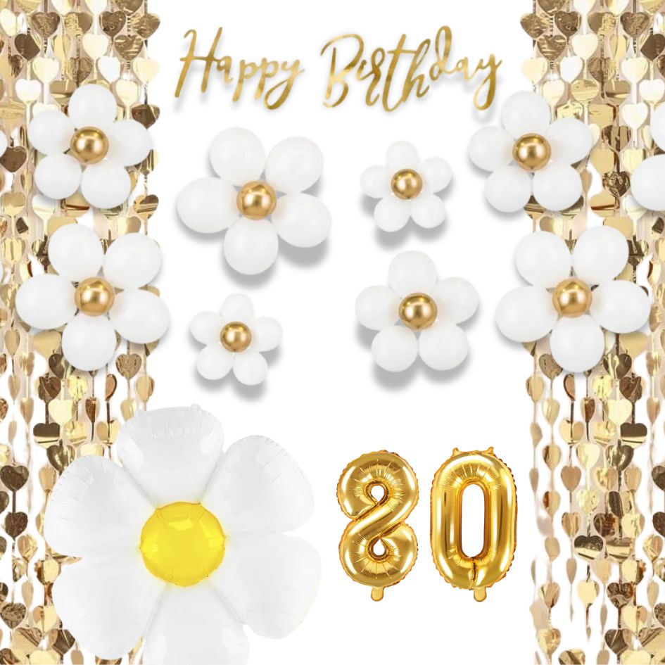 80. Geburtstag Deko Gänseblümchen (11-teilig)