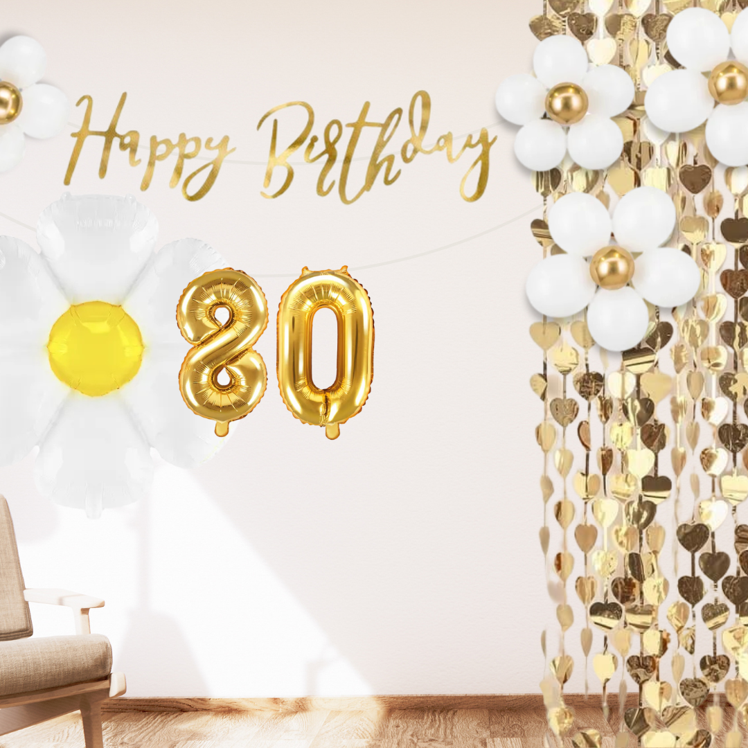 80. Geburtstag Deko Gänseblümchen (11-teilig)