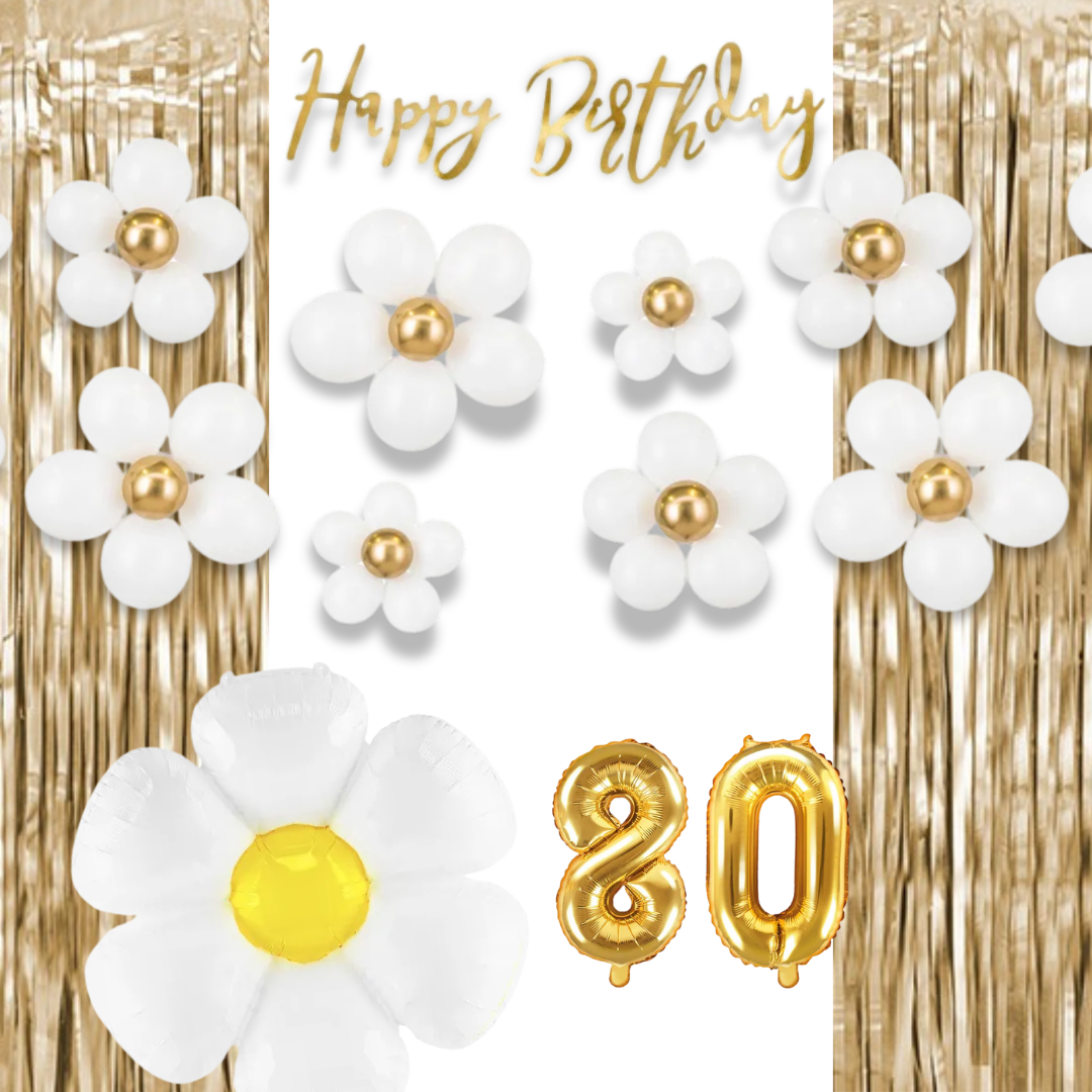 80. Geburtstag Deko Gänseblümchen (11-teilig)