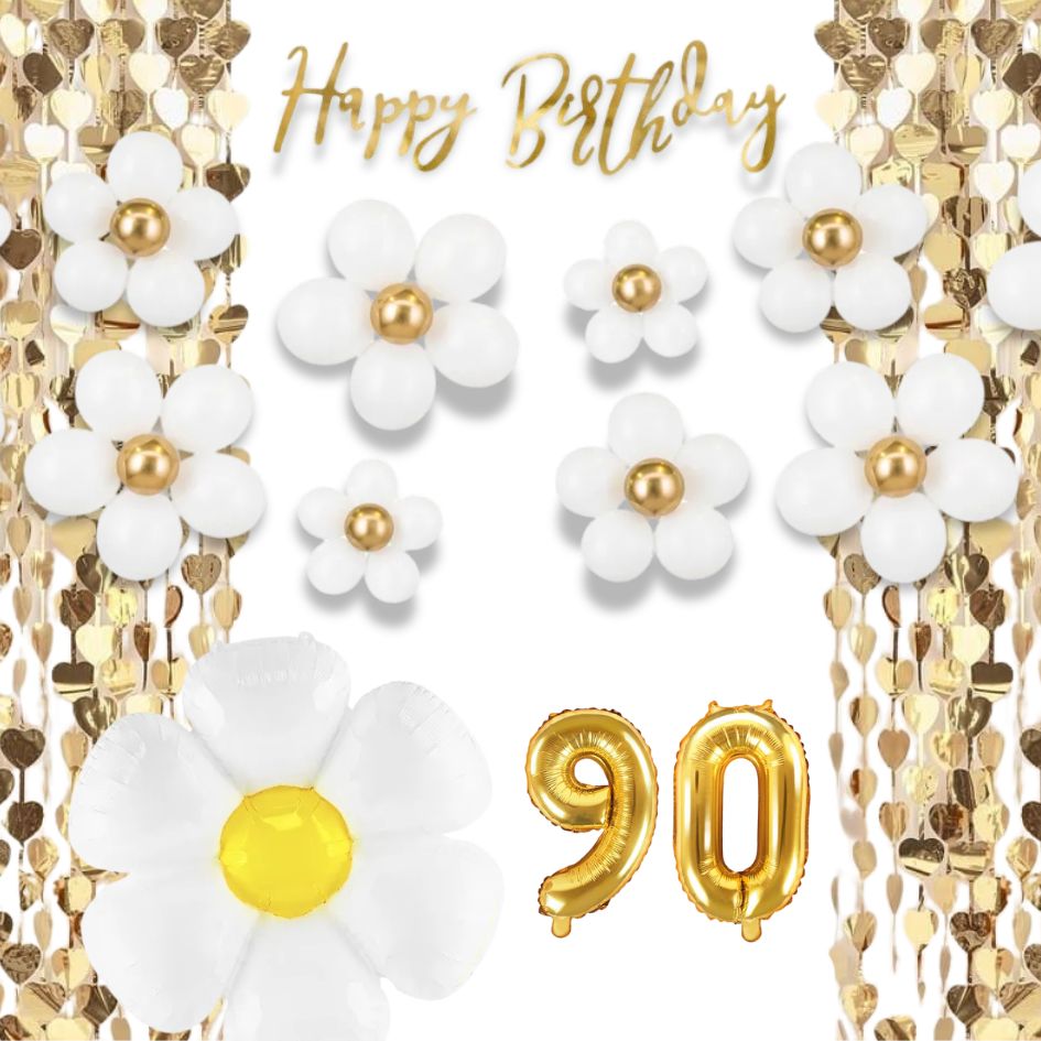90. Geburtstag Deko Gänseblümchen (11-teilig)
