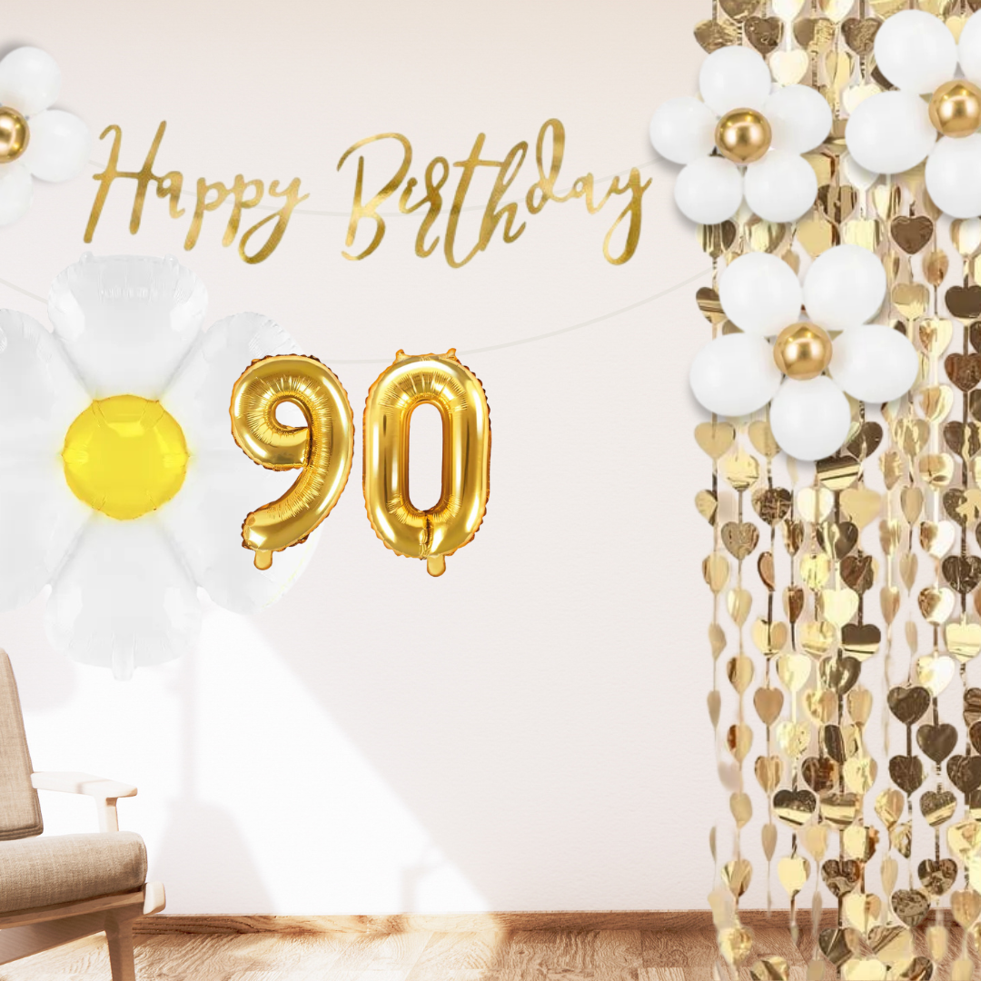 90. Geburtstag Deko Gänseblümchen (11-teilig)