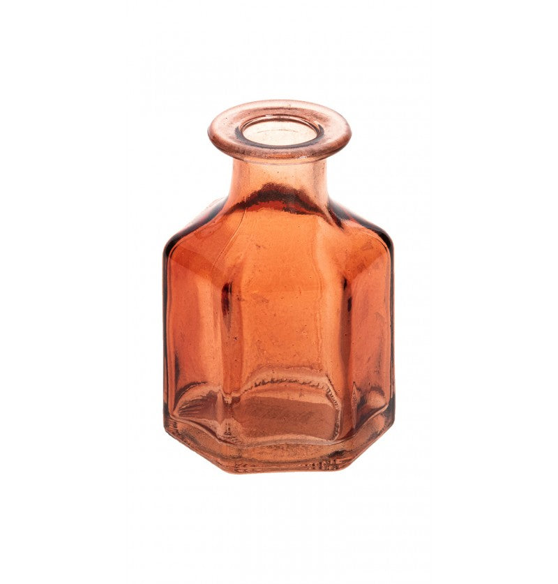 Glas Vase eckig klein terracotta