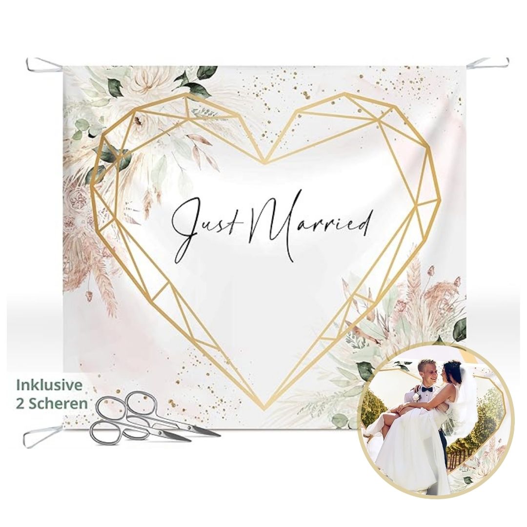Hochzeitsherz zum Ausschneiden inkl. 2 Scheren