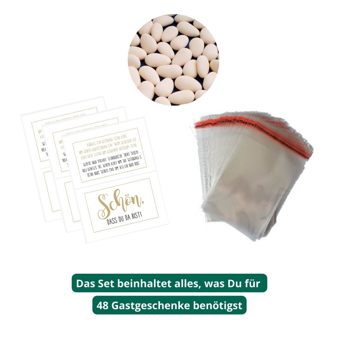 gastgeschenk zur hochzeit italienische mandeln mit 5 hochzeitsmandeln