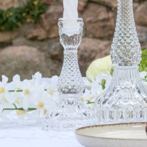 Tischdeko Hochzeit I Kerzenhalter aus Glas I Ja-Hochzeitsshop