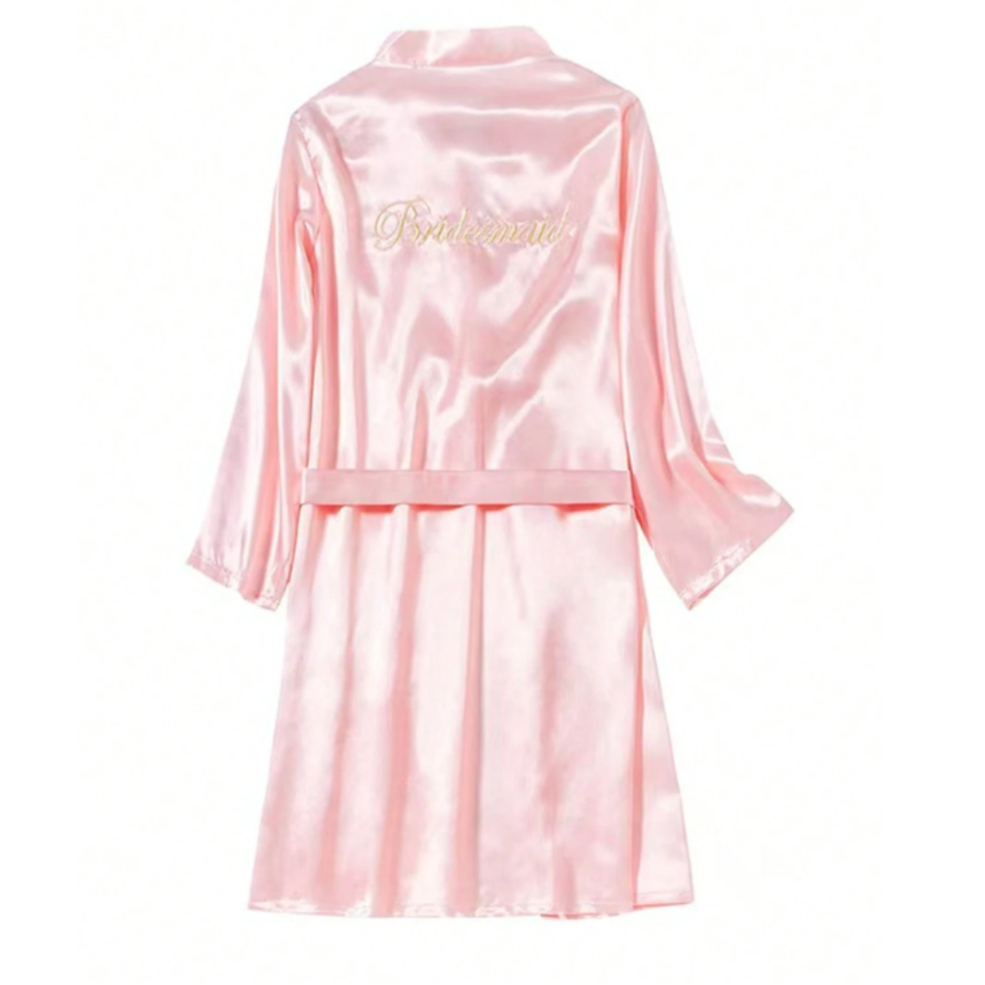 Satin Kimono Bridesmaid rosa