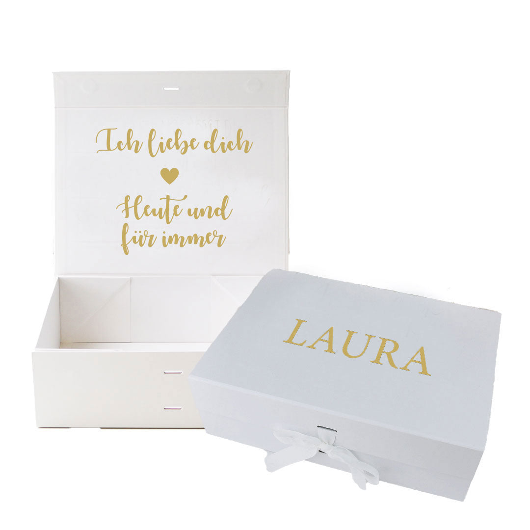 Personalisierte Geschenkbox für die Braut am Hochzeitsmorgen