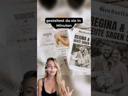 Hochzeitszeitung Vorlage personalisierbar (Sofort-Download)