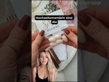 Gastgeschenk Set italienische Mandeln mit Spruch rosa (für 48 Gäste)