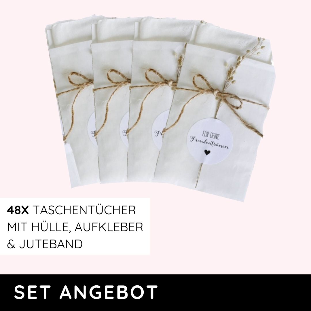 freudentraenen set taschentuecher mit papiertueten 48 stueck