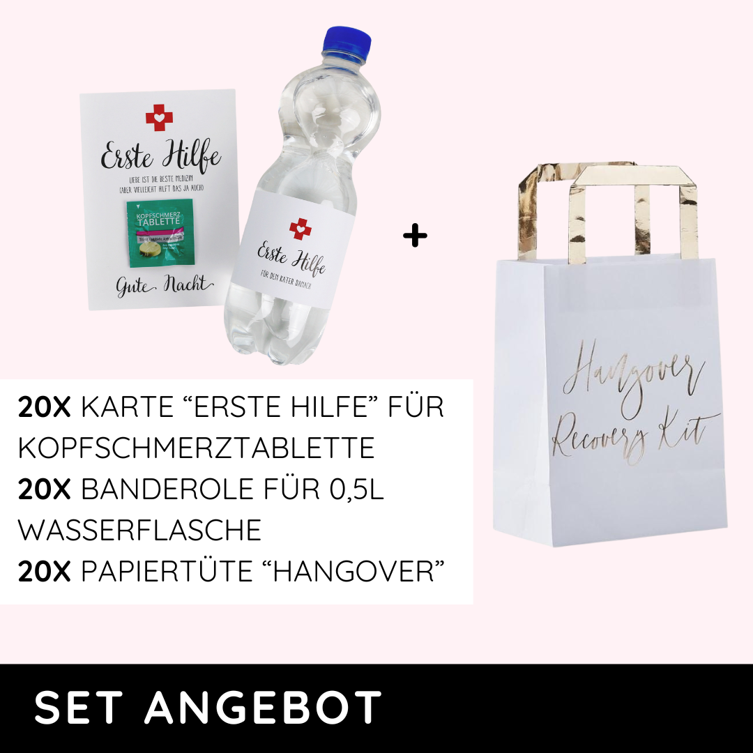 KOMPLETTSET ANGEBOT: Hangover Set Hochzeit (60-teilig)