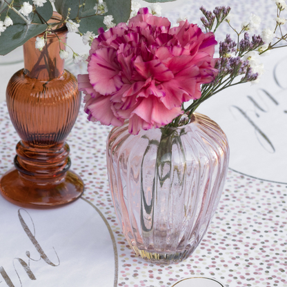 Vasen Hochzeit I Glas Vase rosefarbe I Ja-Hochzeitsshop