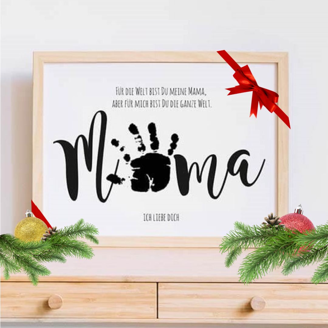 Geschenk Handabdruck Vorlage Mama Sofort Download