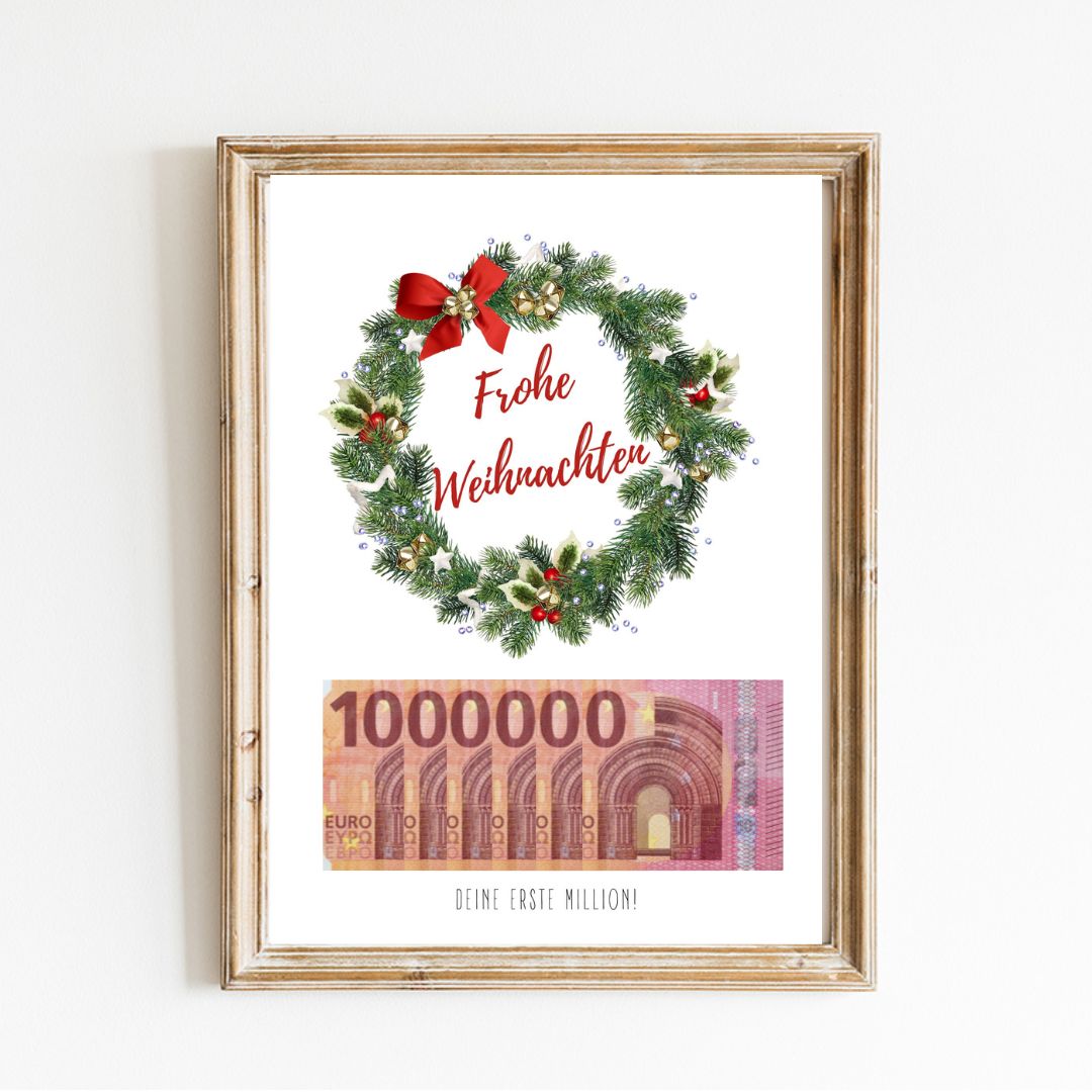 geldgeschenk-weihnachten-kranz-erste-million-zum-selbst-ausdrucken