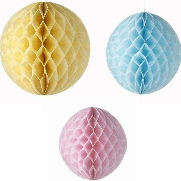 Wabenbälle  gelb blau rosa