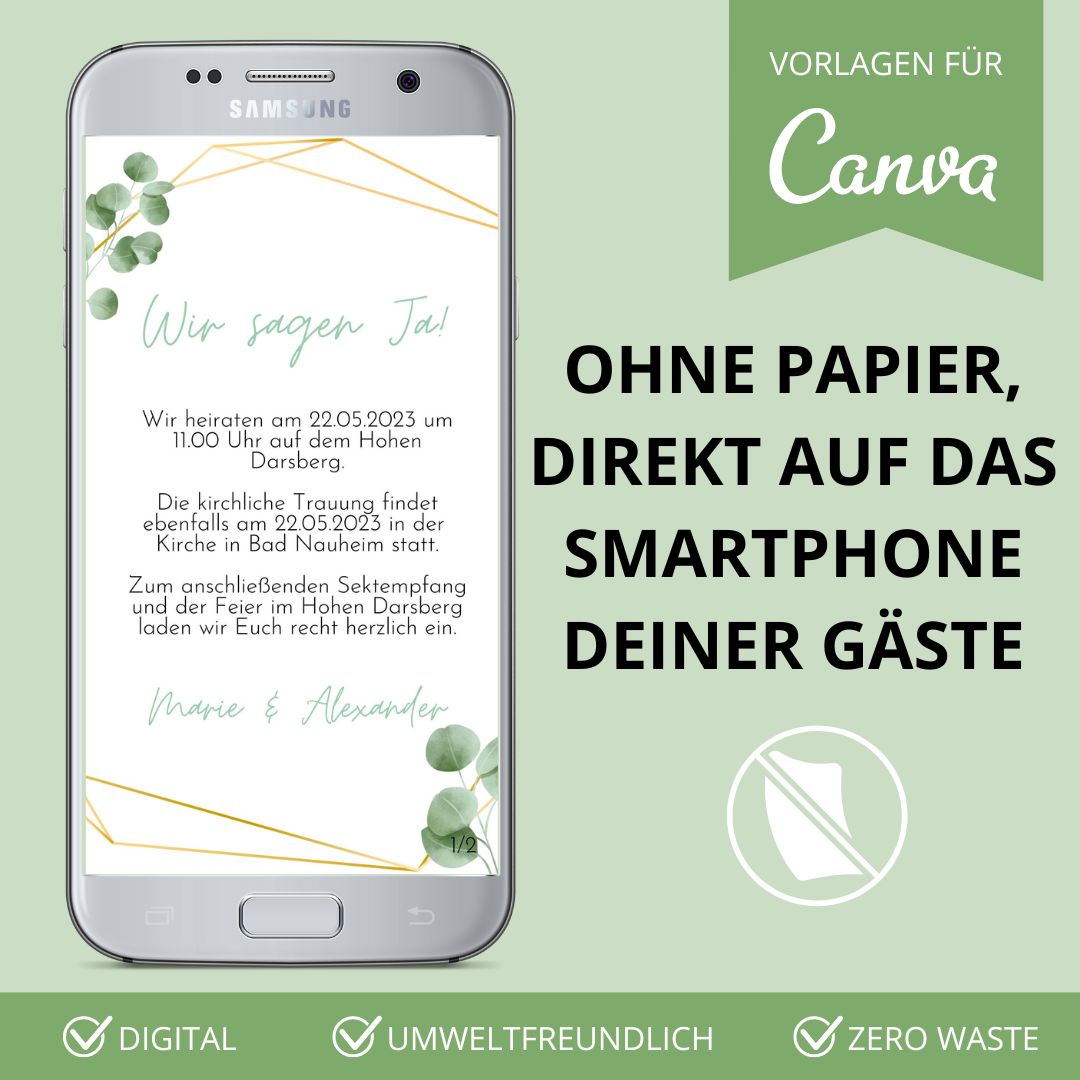 digitale einladung zur hochzeit versenden als canva vorlage