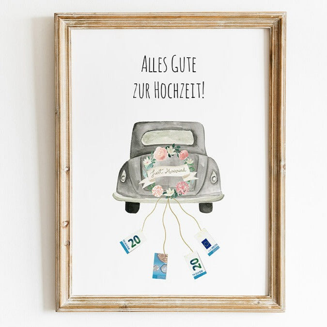 Geldgeschenk Hochzeit Auto als Download