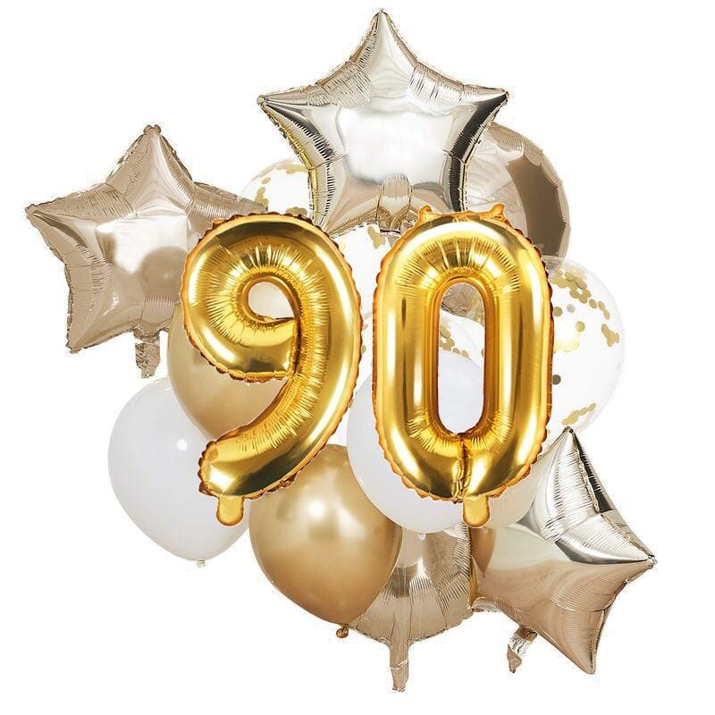 90 geburtstag deko set ballon