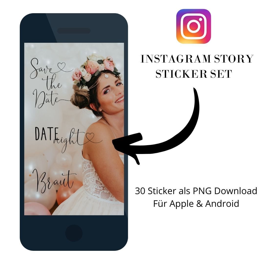 Instagram Story Sticker Set Herzchen Info