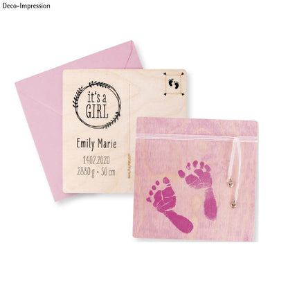 DIY Set Holz Postkarten rosa